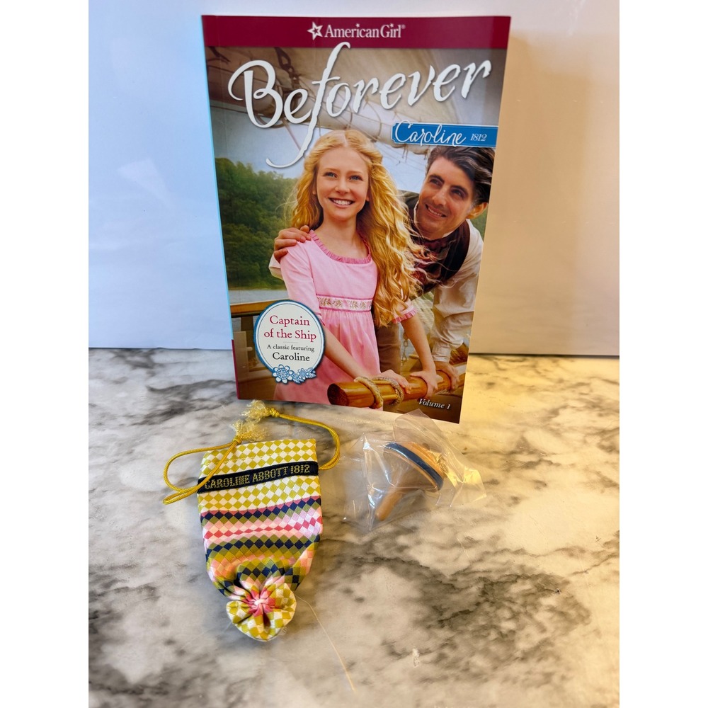 American Girl Caroline Abbott accessories Beforever Book, bag and Spinning Top